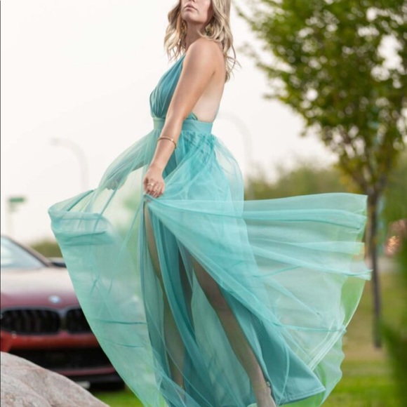 Mint Green Tulle Dress - Picture 5 of 5